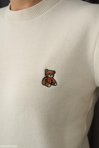 Teddy Düz Kazak Bej