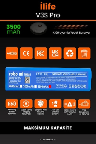 İlife V3s Pro 3500mah Robot Süpürge Bataryası