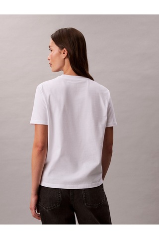 Calvin Klein Kısa Kollu Payetli Ck Grafikli Kadın Beyaz T-shirt Lv044e215g-yaa Beyaz