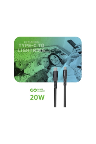 Polosmart Pbs420 Type-c To Lightning 20w Hızlı Şarj Ve Data Kablosu Antrasit
