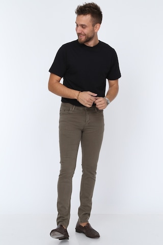 Digital Jeans Dar Kesim Erkek Likralı Toprak Kot Pantolon Açık Gri