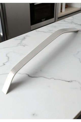 Şahin Alüminyum Metal Lüks Modern Mobilya Çekmece Mutfak Dolabı Kulpu İnox 224mm 5 Adet Inox
