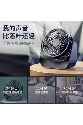 Honmex Ofis Dorma Masaüstü Usb Şarjlı Fan - Portatif Sessiz Yüksek Hızlı - Beyaz + 1.5m Kablolu Bataryalı