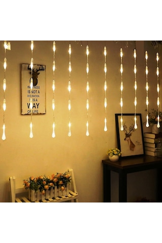 Yılbaşı Işıkları Su Damlası Salkım Led Işık Gün Işığı Led Işık 3 X1.20 Cm Noel Işıkları Salkım Işık