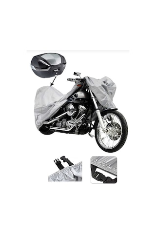 Gri Arka Çanta Uyumlu Revolt Rsx5 Uyumlu Motosiklet Brandası Motor Örtüsü