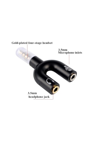 Kulaklık Mikrofon Çoklayıcı 3.5Mm Jack Splitter Switch Dönüştürüc