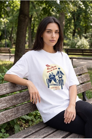 Black Nova Oversize Baskılı Unisex %100 Pamuk T-shirt The Places Beyaz