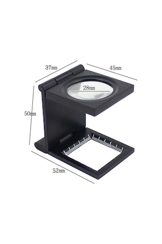 Led Işıklı Lup Mercek Metal Katlanır Ölçekli Kılıflı Büyüteç