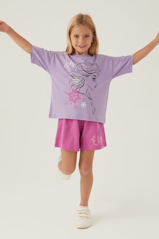 Frozen Elsa Lila Kız Çocuk Şort Takım 5274-42768 Lila
