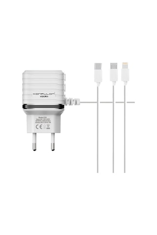 C33 Hızlı Şarj 3in1 Dahili Lightning Kablo İphone Uyumlulu