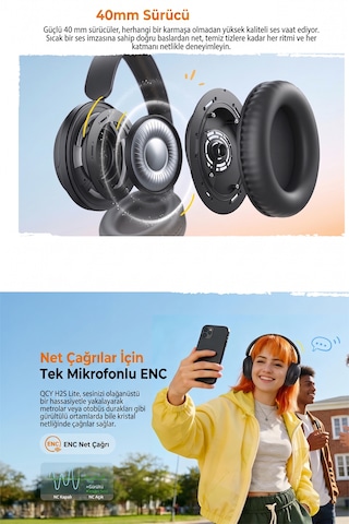 Qcy H2S Lite Bluetooth 6.0 Kulak Üstü Kulaklık