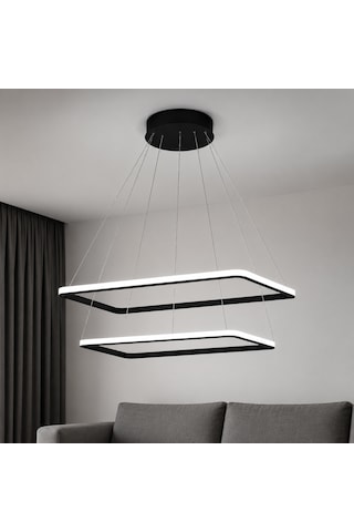 AvizeGO Diva 2'li Led Sarkıt Avize Beyaz Işık Siyah