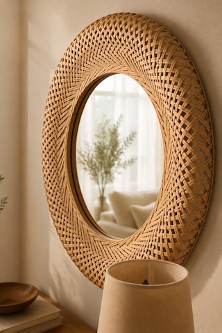 Bohem Sinnerlig Bambu Ayna - Iskandinav, Modern, Rattan
