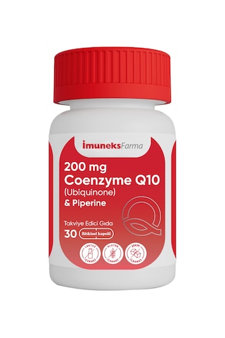 İmuneks Farma 200 mg Koenzim Q10 (Ubikinon) & Piperin Takviye Edici Gıda 30 Kapsül İmuneks Farma 200 mg Koenzim Q10 (Ubikinon) & Piperin Takviye Edici Gıda 30 Kapsül