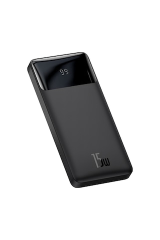 Baseus Bipow Overseas Edition Dijital Ekranlı 15 W 10000 mAh Powerbank Siyah