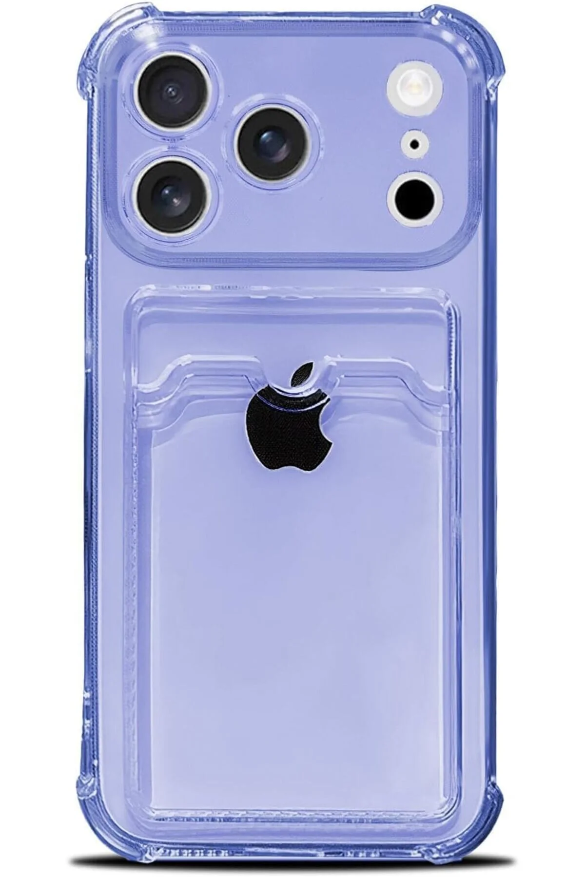 İphone 17 Pro Max Uyumlu Kamera Korumalı Kartlıklı Köşeleri Airbag Tasarımlı Darbe Önleyici Mor