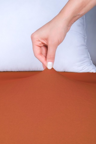 Nordqueen %100 Pamuk Tek Kişilik 100 200 Lastikli Çarşaf Kiremit