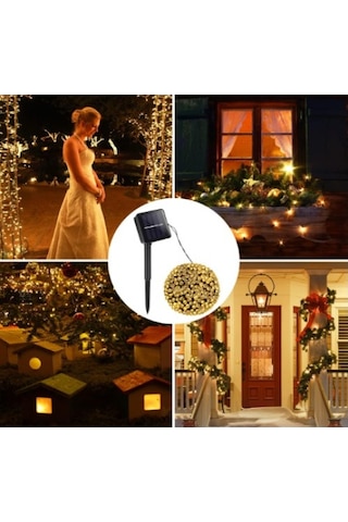 11m 100 Led Gün Işığı Solar Tdrtr Çok Renkli