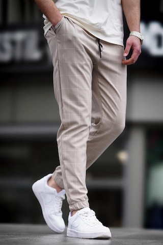 Madmext Madmext Ekoseli Bej Jogger Mad4081-bej Bej