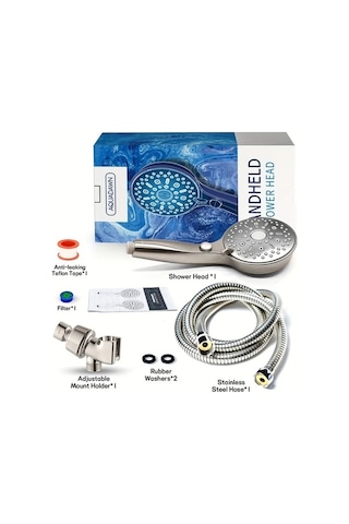 Fastbuy Challenger Simli 11 Modlu Antika Bronz Yüksek Basaklı El Duş Başlığı Uzun Hortum Duvara Monte Simli