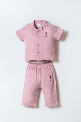 U.s. Polo Assn. Kız Bebek Mor Takım Pembe