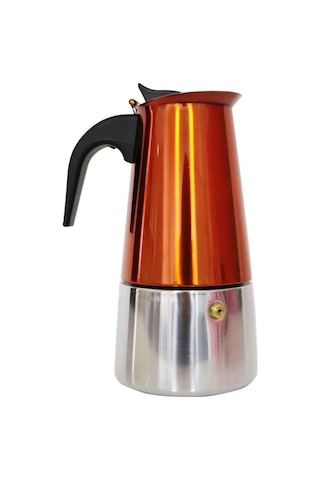 Any Morning Fe001-6 Espresso Kahve Makinesi Paslanmaz Çelik İndüksiyonlu Moka Pot 300 Ml Bakır