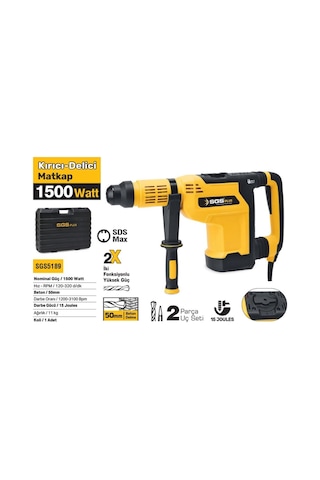 Sgs SGS5189 1500W 50MM 11KG 15J Kırıcı Delici Matkap