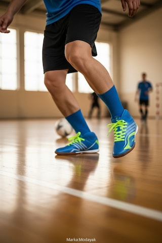 Walked Mavi Sarı Çoraplı 435 Halısaha Krampon Futbol Ayakkabısı Mavi 
