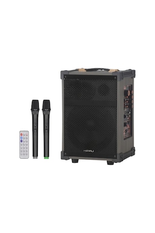 Hepu Hp-977 Kablosuz Çift El Mikrofonlu Sarjlı Bluetooth 12 50w Hoparlör