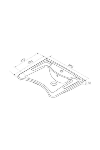 Turkuaz Bedensel Engelli Lavabo 60 x 49.5 CM