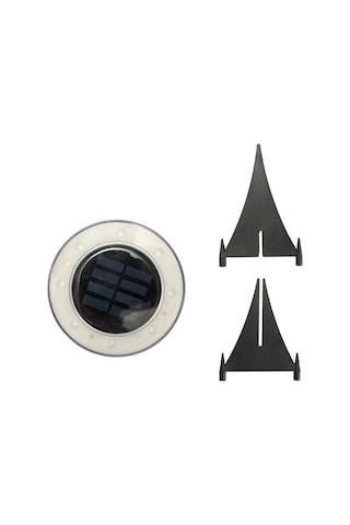 Yifomall Güneş Enerjili Toprak Altı Tespitli Işık - Ip65 Su Geçirmez 8 Led Bahçe Park Peyzaj Aydınlatması Beyaz Işık