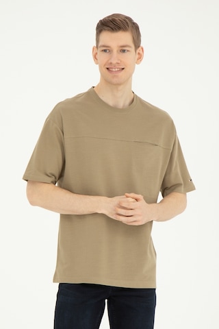 U.S. Polo Assn. Erkek Comfort Fit Bisiklet Yaka Haki Tişört 50282236-VR027