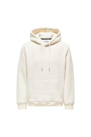 Only & Sons Erkek Sweatshirt Beyaz 22030287 Onsemılıo Reg Teddy Hoodıe 25kw21000102 W210200 Beyaz