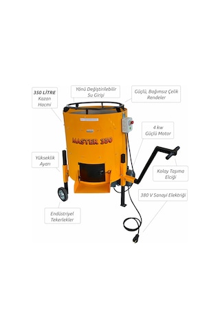 Kadıoğlu Master 350 Litre Rendeli Ceviz Soyma Makinesi 380v