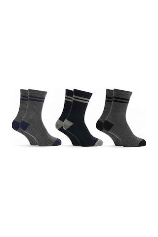 Kardeşler Çorap Erkek Yün Havlu Soket Çorap 3"lü Paket Çok Renkli - 813484435 Çok Renkli