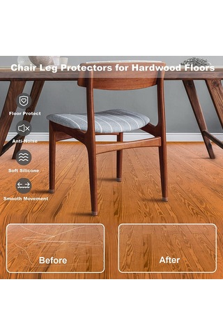 Leezsing Kahverengi Silikon Masa Ayak Koruması - Mobilya Ve Zemin Koruması İçin 16'lı Opp Paketli Takozlar