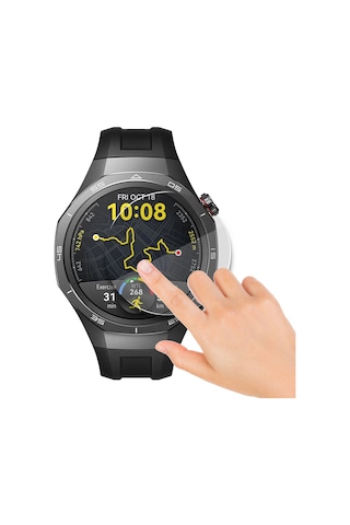 Huawei Watch Gt5 Pro 46mm Uyumlu Kolay Takılabilir Takma Aparatlı Temperli Cam Ekran Koruyucu