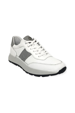 Taşpınar Lisans %100 Hakiki Deri Ortopedik Erkek Günlük Yazlık Bağcıklı Spor Ayakkabı 40-44 Beyaz