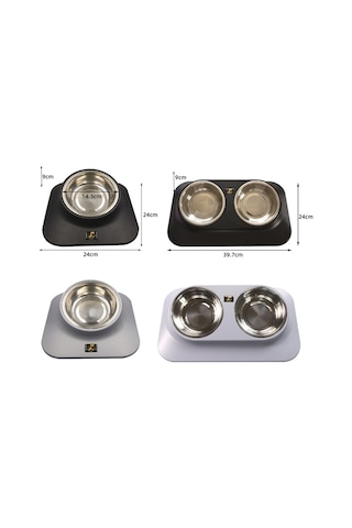 Cbtx Pugga Pet Paslanmaz Çelik Kaymaz Tek Kase Kedi Köpek Eğimli Boyun Besleyici