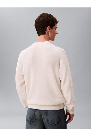Calvin Klein Ls Ez Cotton Waffle Crwnk Swtr 9-12594 Beyaz