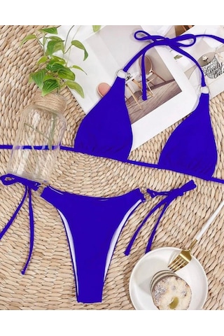 Deep Beach İp ve Halka Detaylı Bikini Takım 001