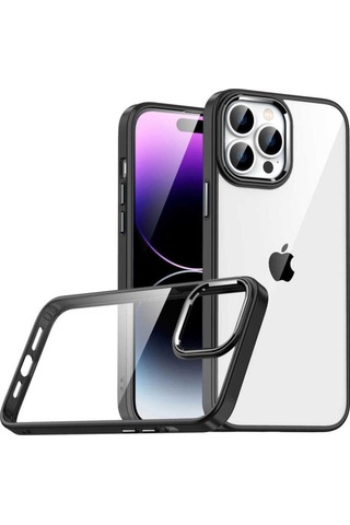 Apple Uyumlu iPhone 14 Pro Kılıf Zore Flora Kapak Siyah