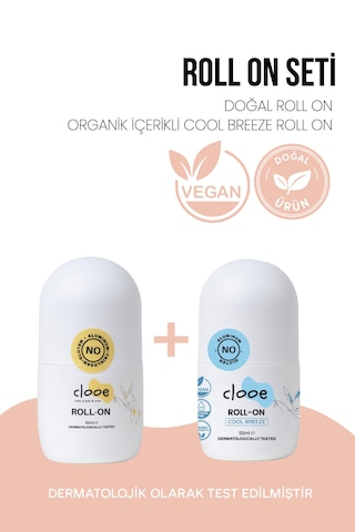 Alkol Ve Alüminyum İçermeyen Hassas Ciltlere Özel Leke Yapmayan Yapışkanlık Bırakmayan Doğal Roll On Deodorant Avantajlı 2'li Set 2x50 Ml