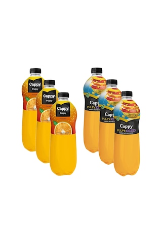 Cappy Pulpy 1 Lt Portakal Ve Karışık 6 Lı Karma Paket