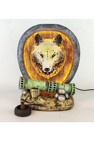 Sahi Topu Kurt Büst Dekoratif Işıklı Konik Tütsülük