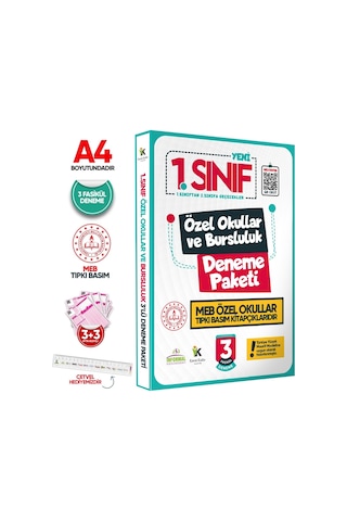 1. Sınıf Özel Okullar ve Bursluluk Hazırlık MEB Tıpkı Basım Deneme 3lü Fasikül SETİ