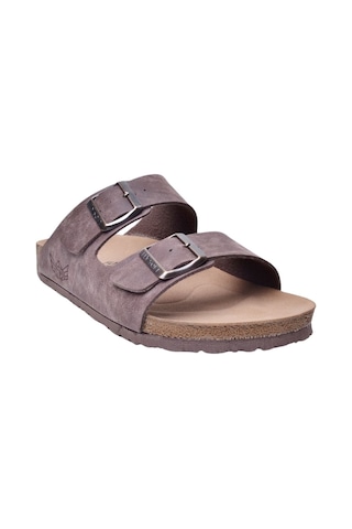 Fly Soft S903-002 Erkek İki Tokalı Mantar Tabanlı Yazlık Comfort Terlik Kahve Siyah