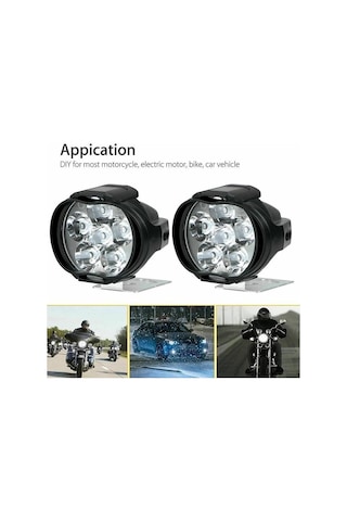 2 Adet Motosiklet Far Çalışma Spot Işık 6 Led Yardımcı Motosiklet Far Motosiklet Sis Lambası Scooter Modifiye Ampuller