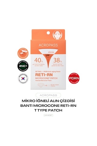 Retinol Ve Pdrn Mikro İğneli Alın Çizgisi Bandı Reti-rn Microcone Patch T Type 4 Lü