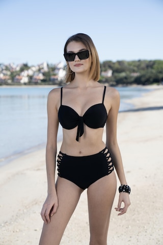 Estiva Gd Goldoremi 2511-600 Kadın Kaplı Yüksek Bel Bitili Bikini Takım Siyah